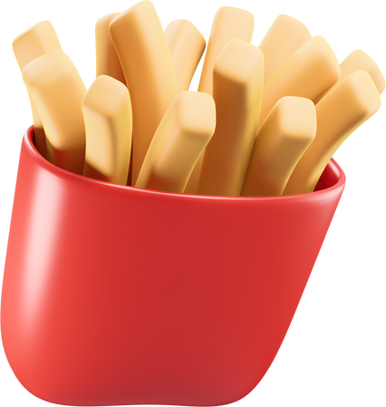 fries 3d food illustration